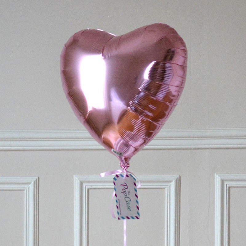 Ballon cadeau coeur rose pastel - Livraison ballon gonflé d'hélium