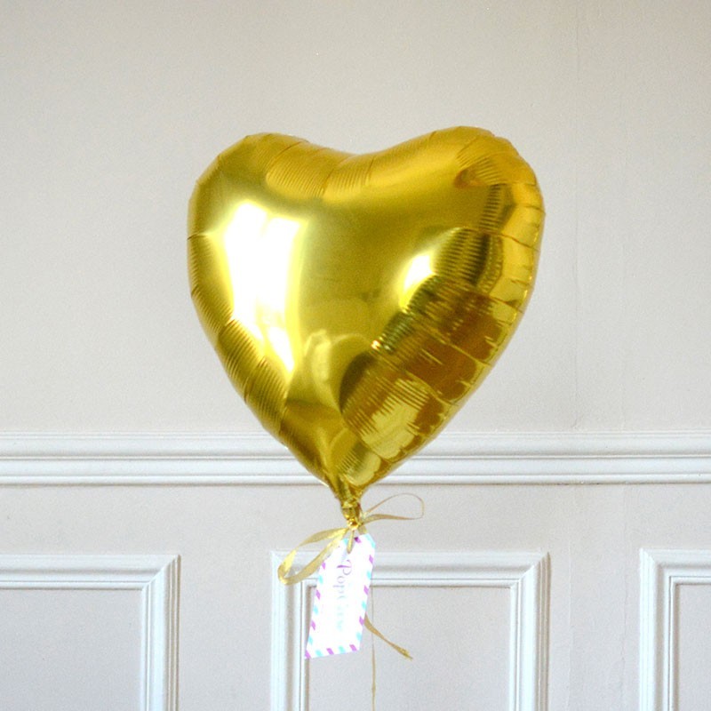 Ballon cadeau coeur doré - Livraison d'un ballon gonflé à l'hélium