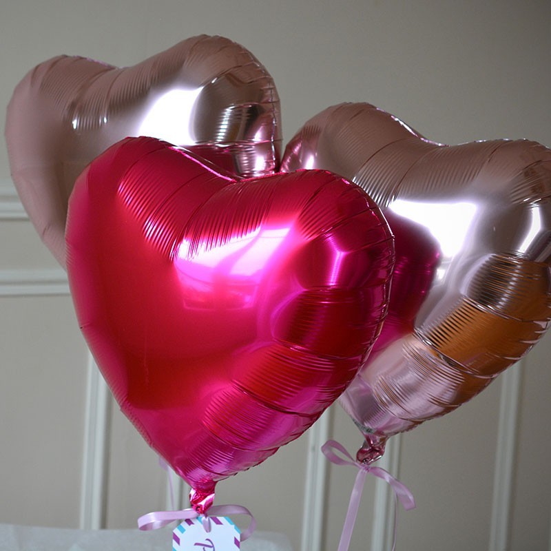 Ballon gonflé à hélium cœur Y love You feuilles. NATUREBULLE