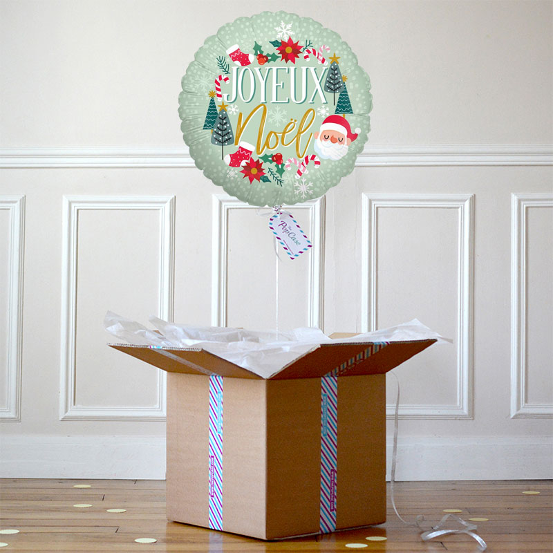 Ballon Cadeau Joyeux Noël - Livraison ballon gonflé à l'hélium