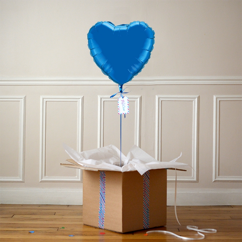 Ballon cadeau coeur bleu - livraison d'un ballon gonflé à l'hélium