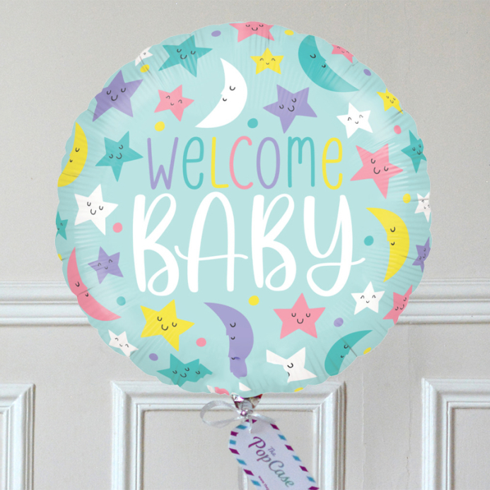 Ballon Cadeau - Welcome Baby Etoiles - The PopCase