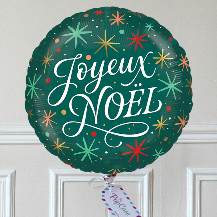 Ballon Cadeau - Joyeux Noël étoiles - The PopCase